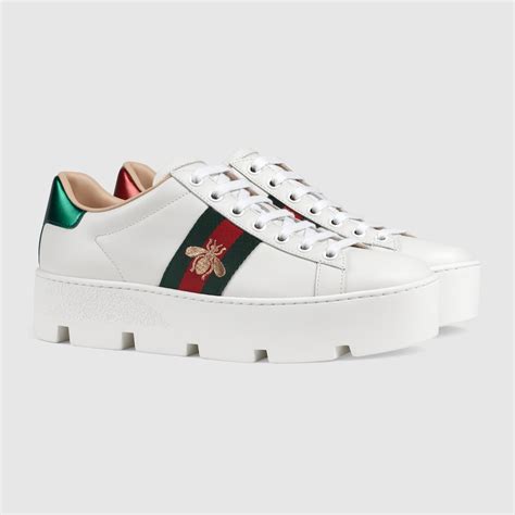 gucci sneakers embroidered|gucci bee platform sneakers.